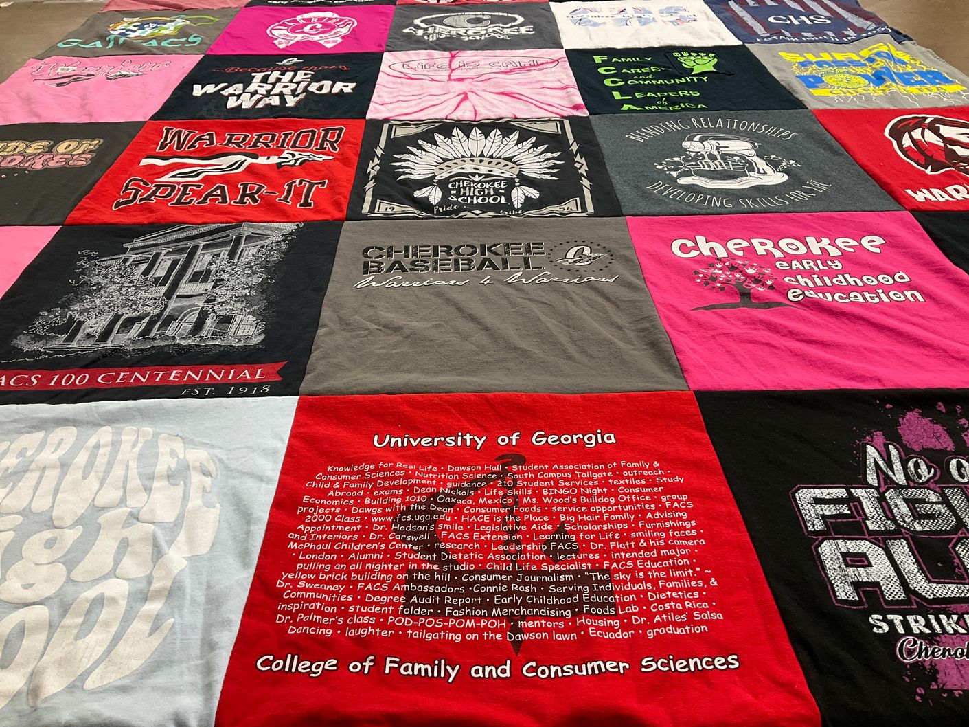 T-shirt quilt featuring cherokee high school baseball by Kym from GA