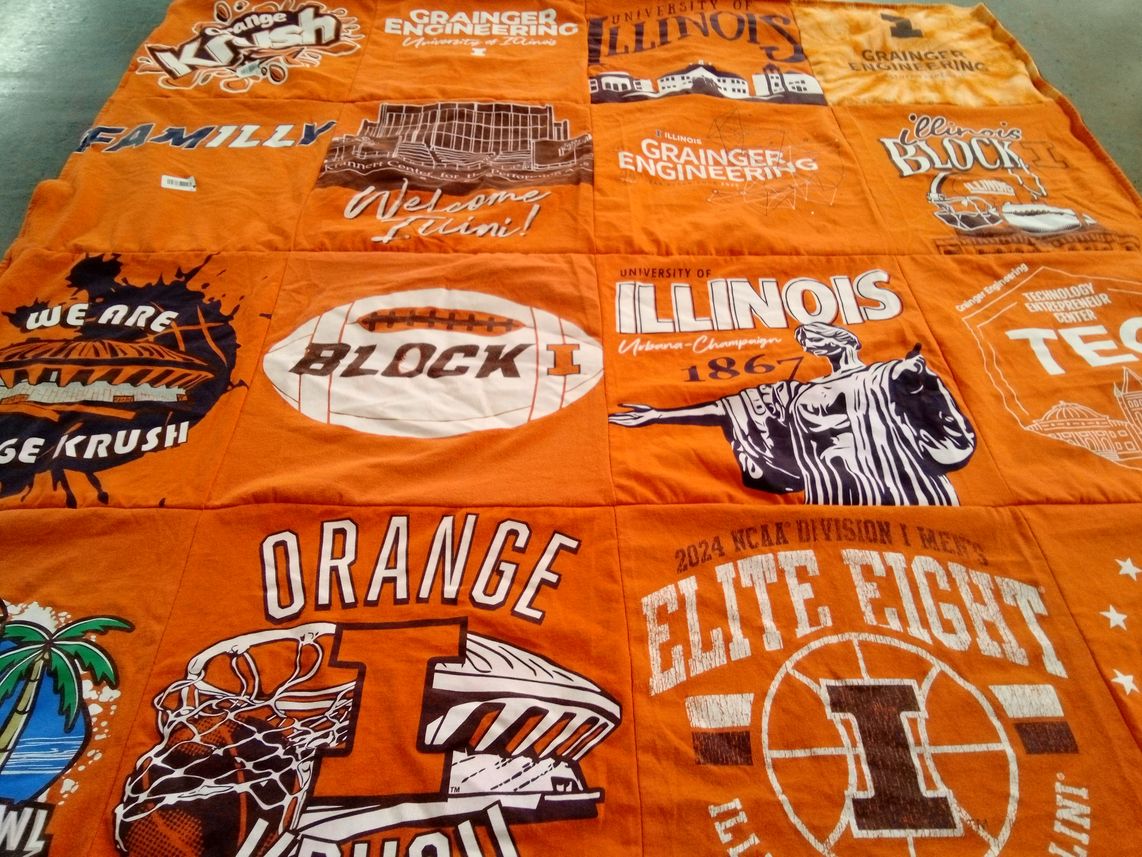 T-shirt quilt featuring illinois fighting illini by Joseph from IL