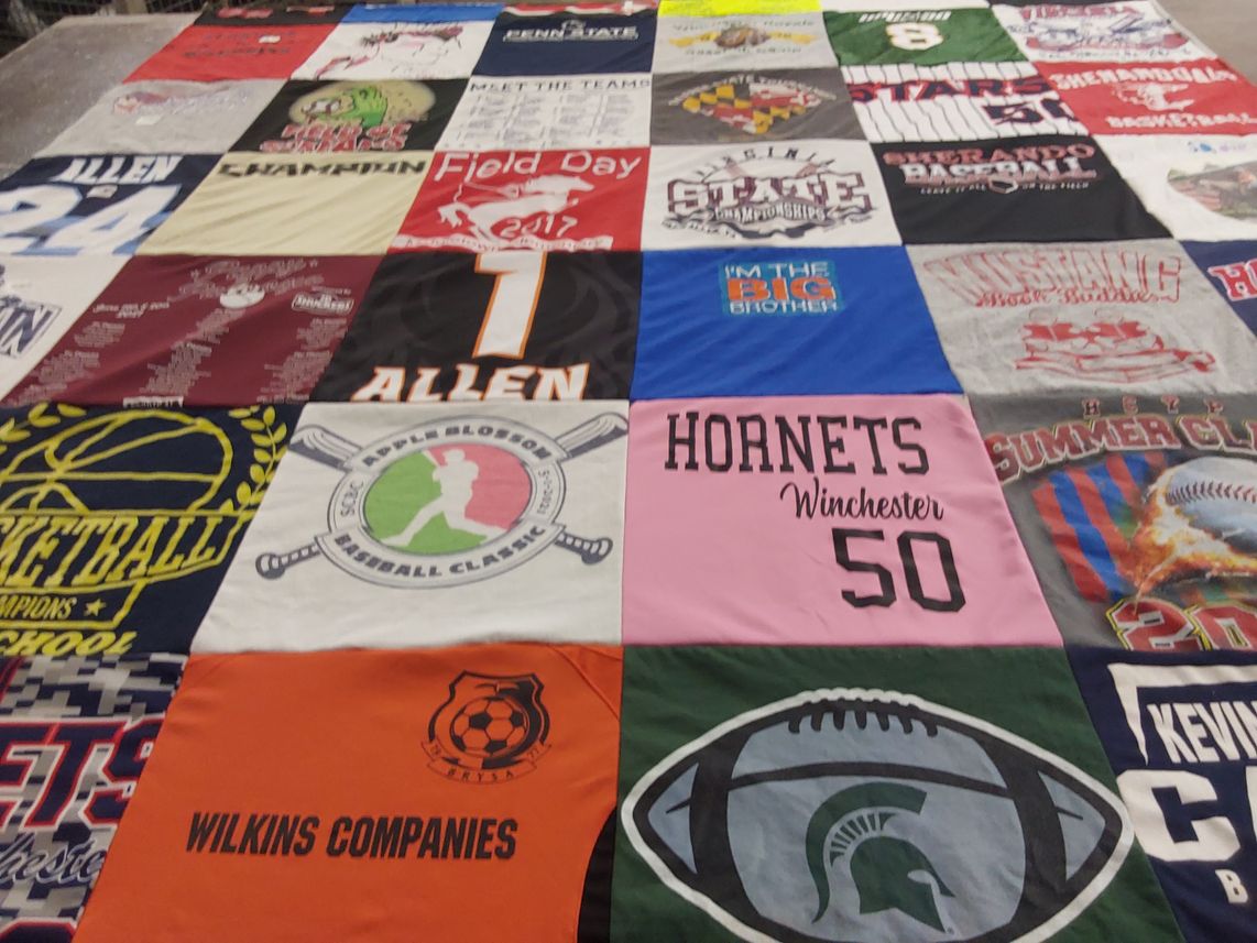T-shirt quilt featuring spartan football team by Sheri from VA