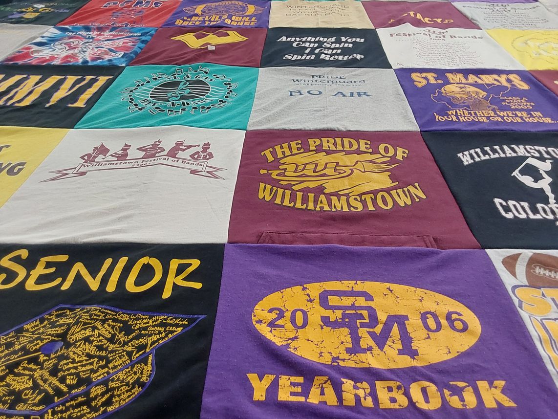 T-shirt quilt from st mary's college, williamstown senior high school by Stacy from WV
