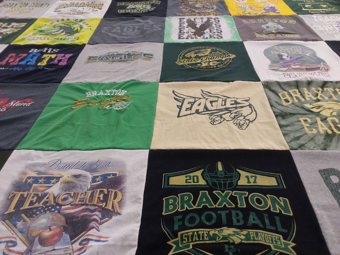 T-shirt quilt featuring braxton eagles by Susan from WV