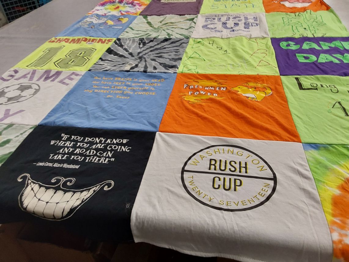 T-shirt quilt with soccer themes by Megan from WA