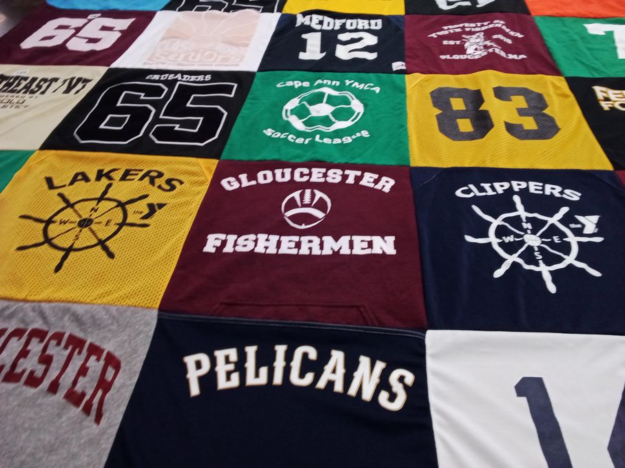 T-shirt quilt featuring los angeles lakers, los angeles clippers by Carolyn from MA