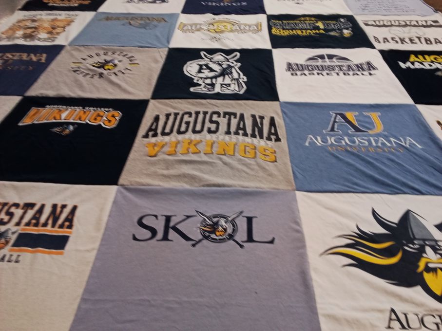 T-shirt quilt featuring augustana vikings by Kaaren from SD