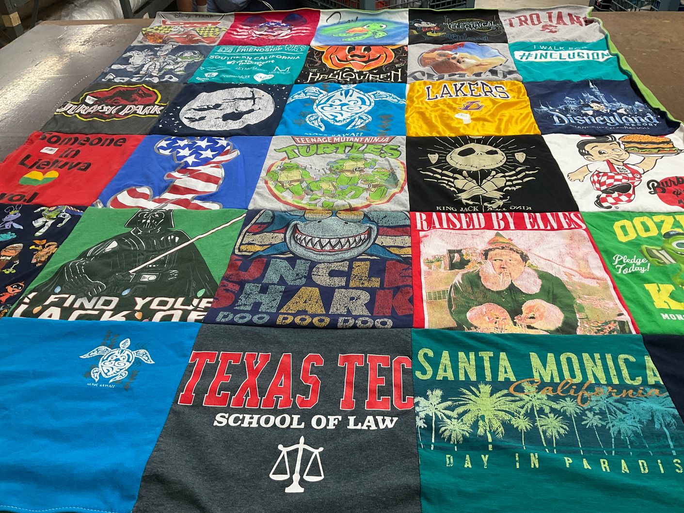 T-shirt quilt featuring los angeles lakers by Patricia from CA