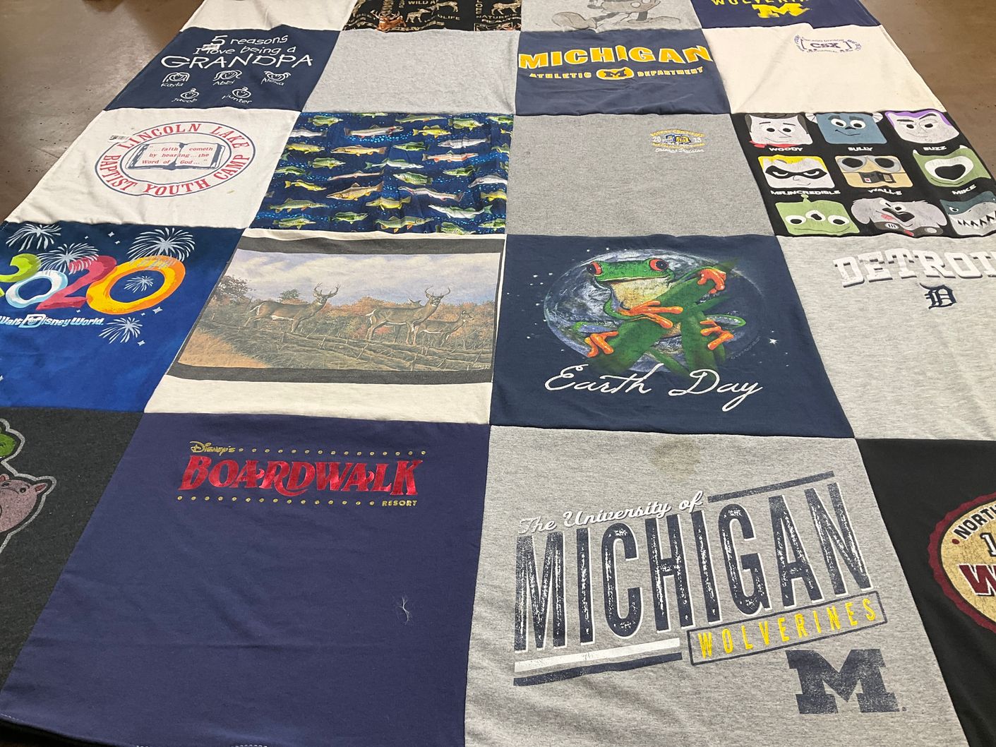 T-shirt quilt featuring michigan wolverines by Jennifer from MI