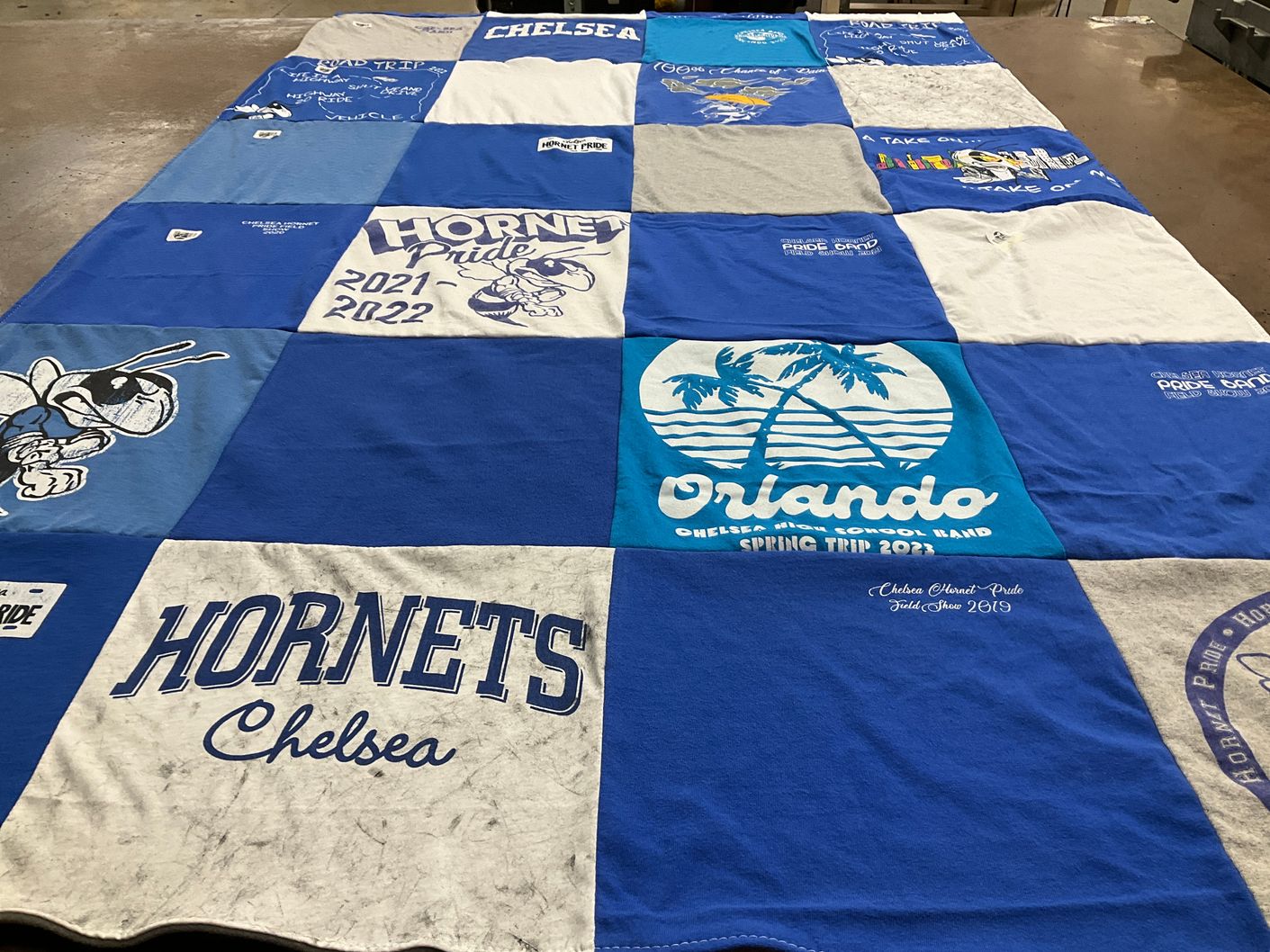 T-shirt quilt featuring chelsea hornets by Amy from AL