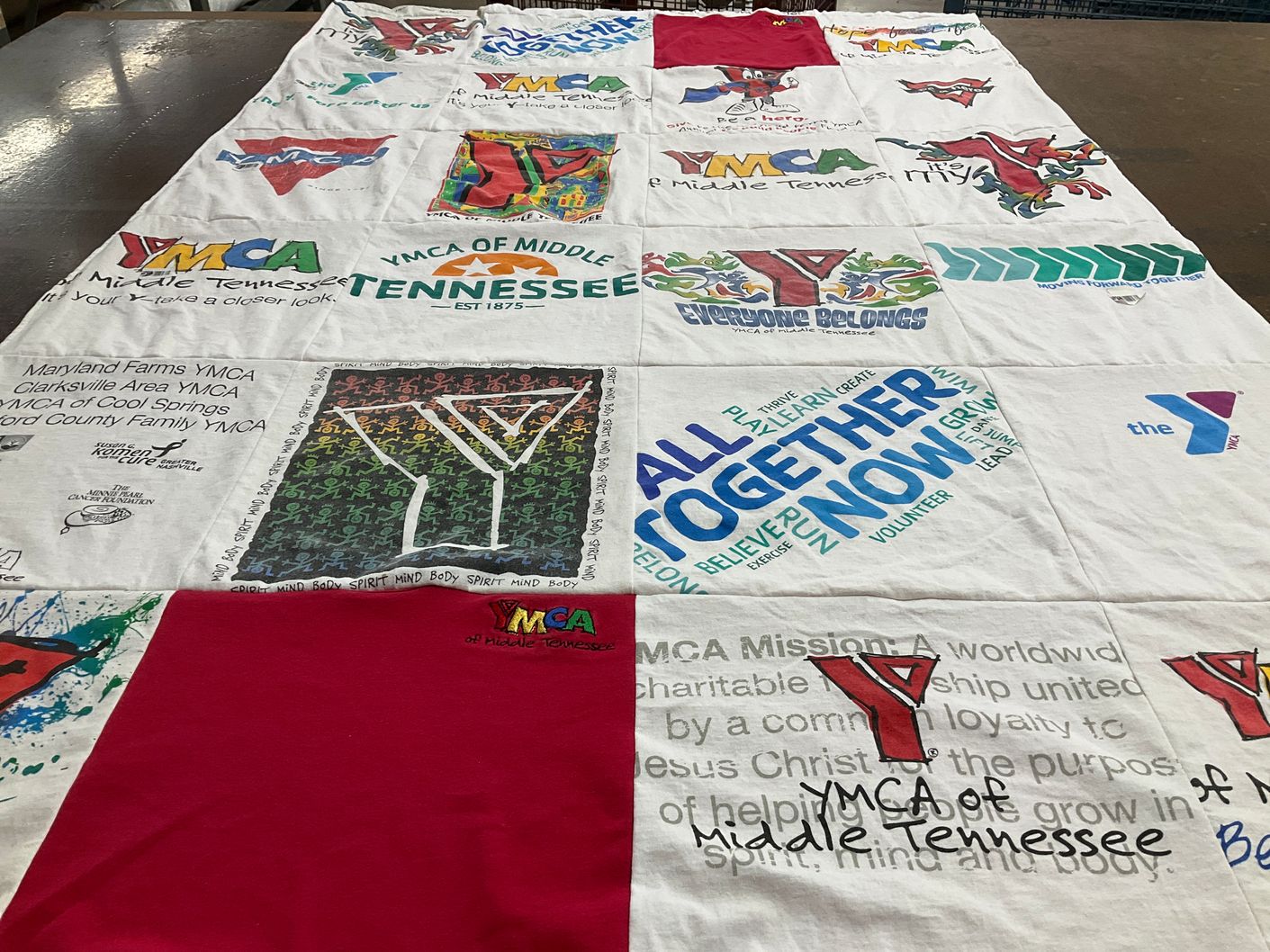 T-shirt quilt with community service, fitness themes by Thuytien from NC