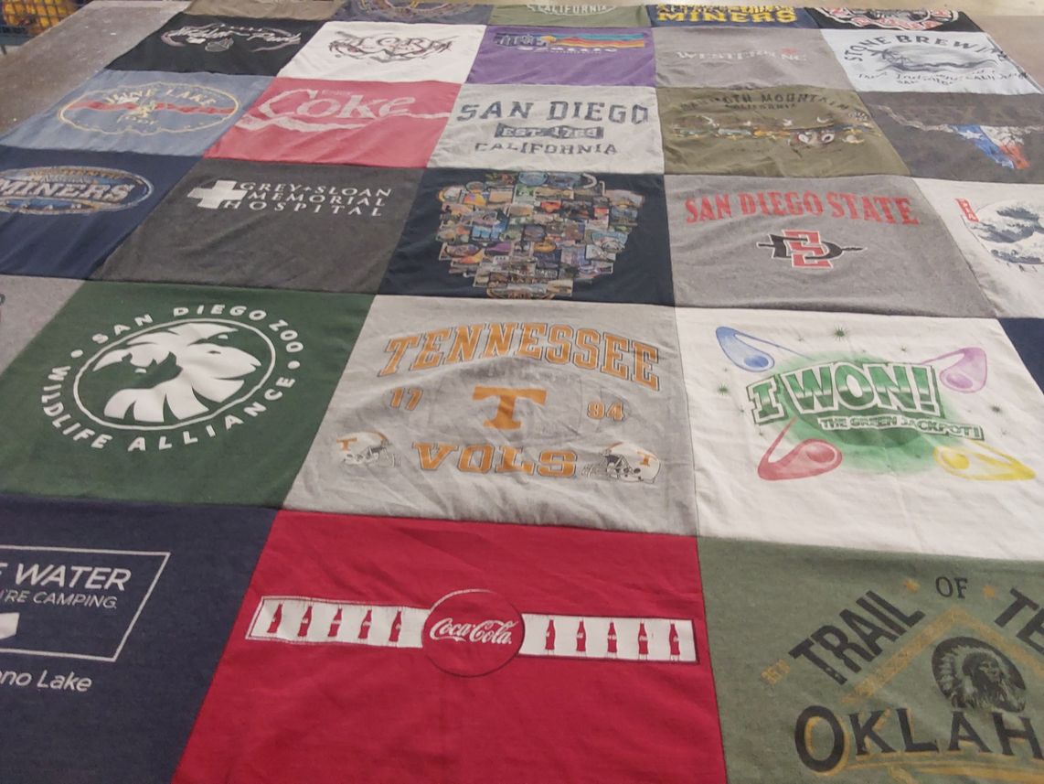 T-shirt quilt featuring tennessee volunteers by Nora from CA
