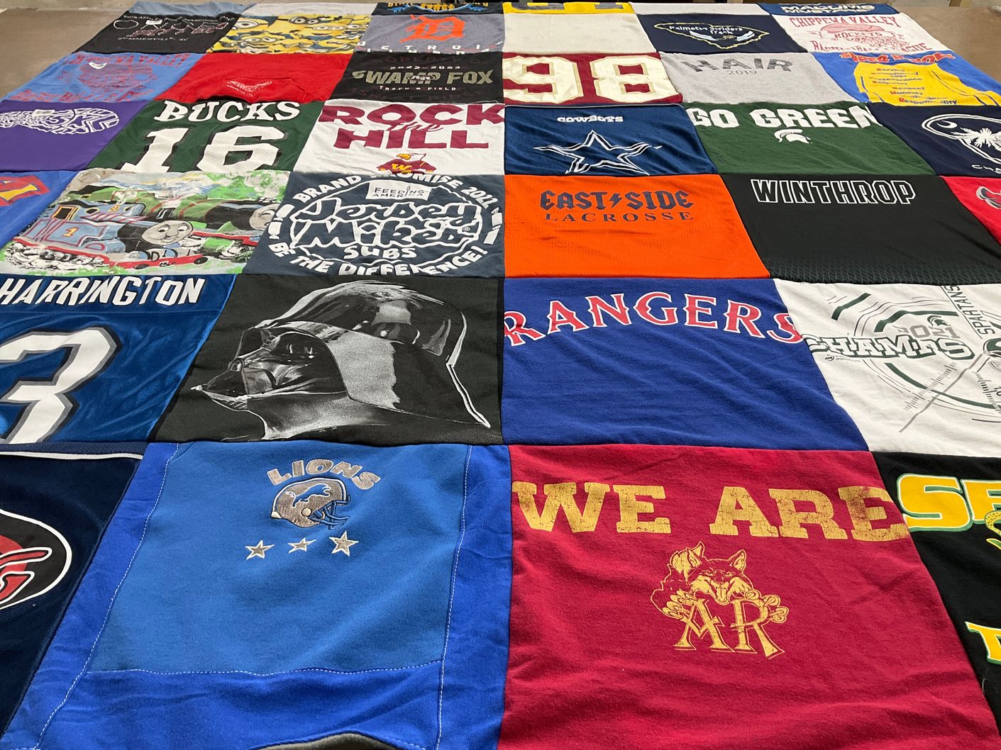 T-shirt quilt featuring lions, rangers by Annemarie from SC