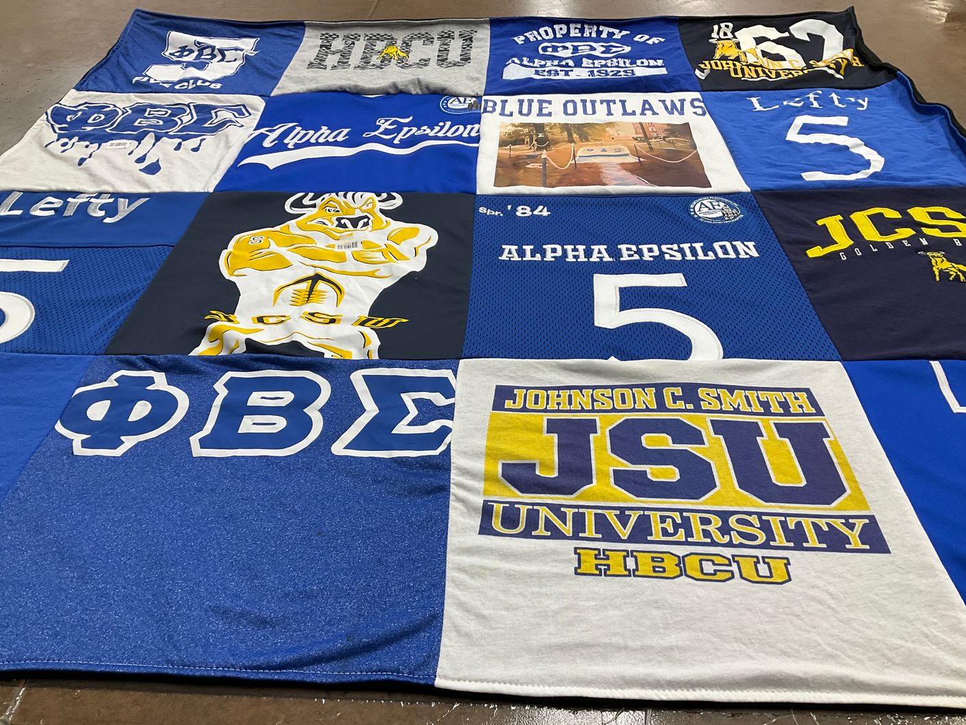 T-shirt quilt from johnson c. smith university by Katie from NC