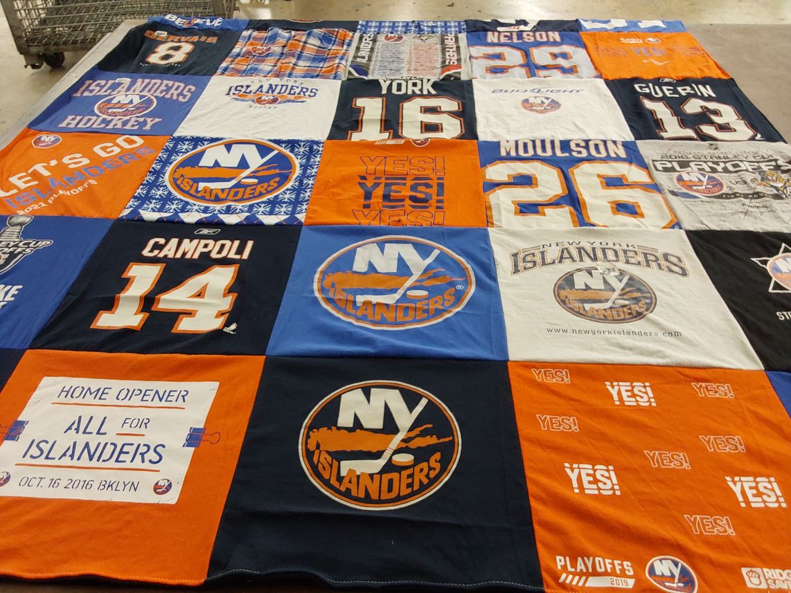 T-shirt quilt featuring new york islanders by Stephanie from NY