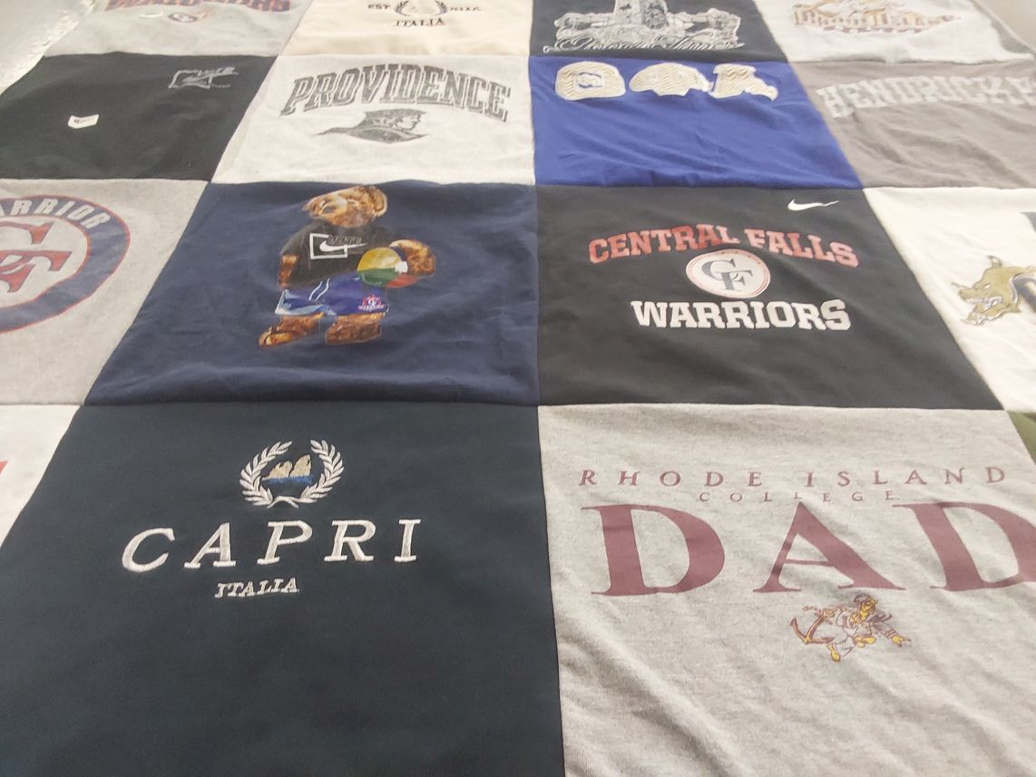 T-shirt quilt featuring central falls warriors by Bianca from RI