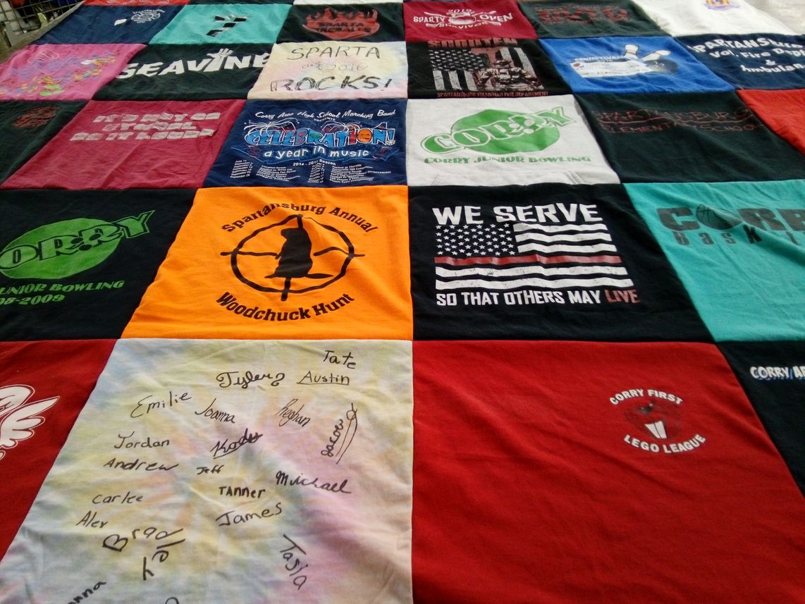 T-shirt quilt from corry junior high school by Michelle from PA