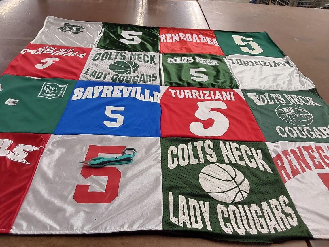 T-shirt quilt featuring colts neck lady cougars, central jersey cardinals by Erica from NJ