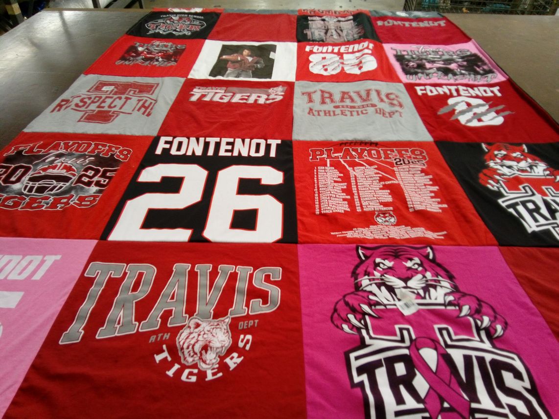 T-shirt quilt featuring travis tigers by Latoya from TX