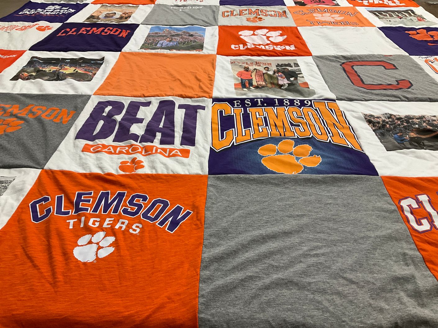 T-shirt quilt featuring clemson tigers by Terra from GA