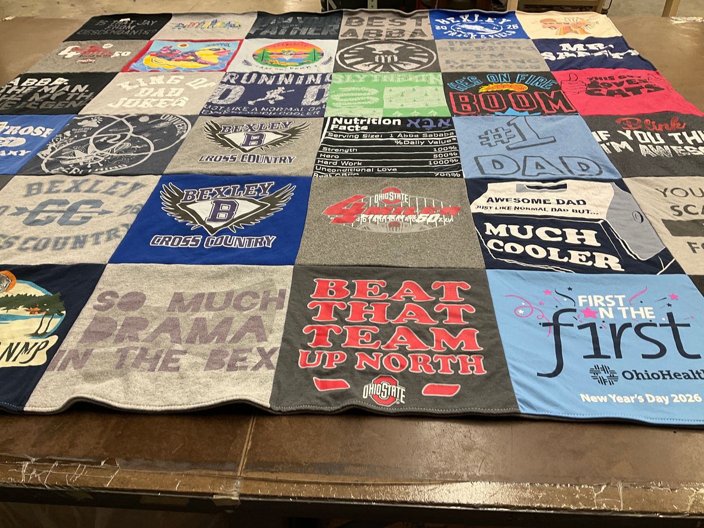 T-shirt quilt featuring ohio state university by Leigh from OH