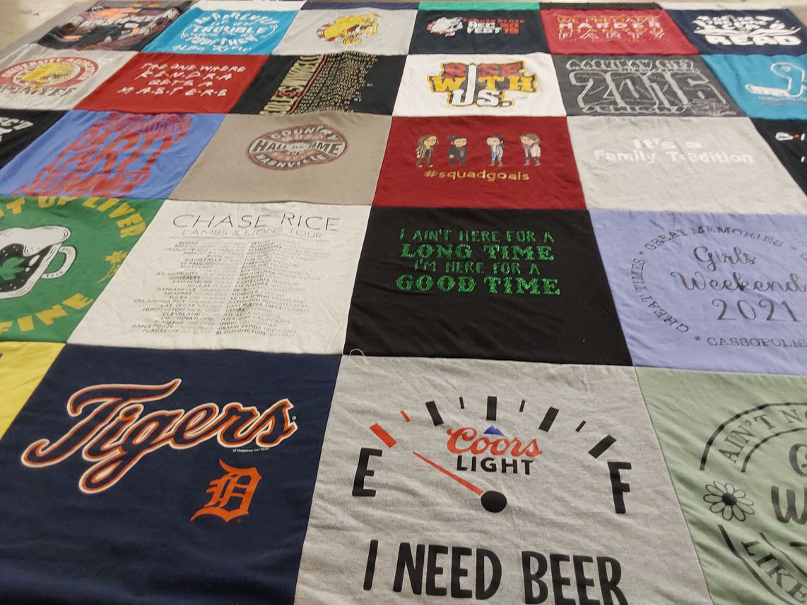 T-shirt quilt featuring detroit tigers by Kendra from MI