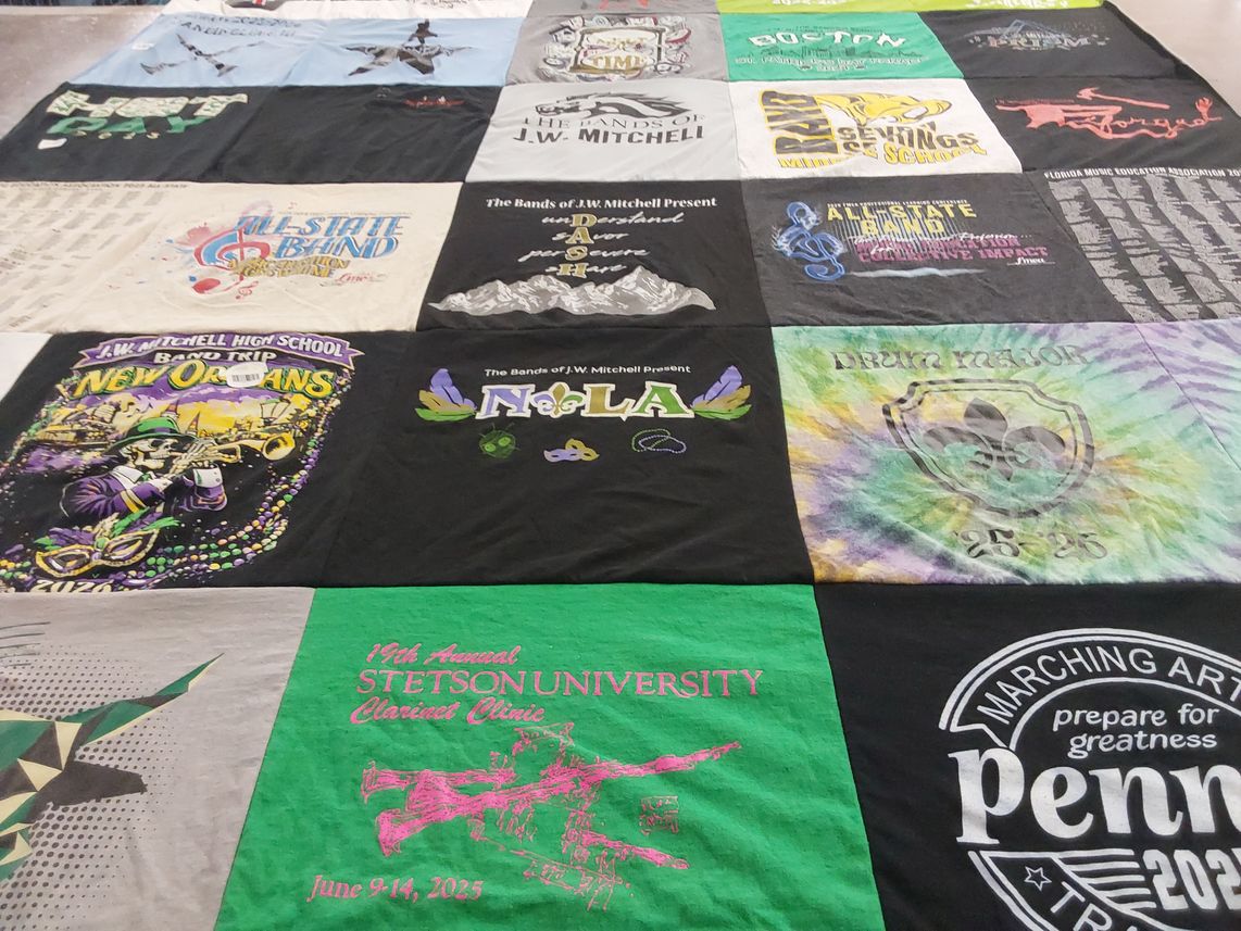 T-shirt quilt from j.w. mitchell high school, stetson university by Tracy from FL