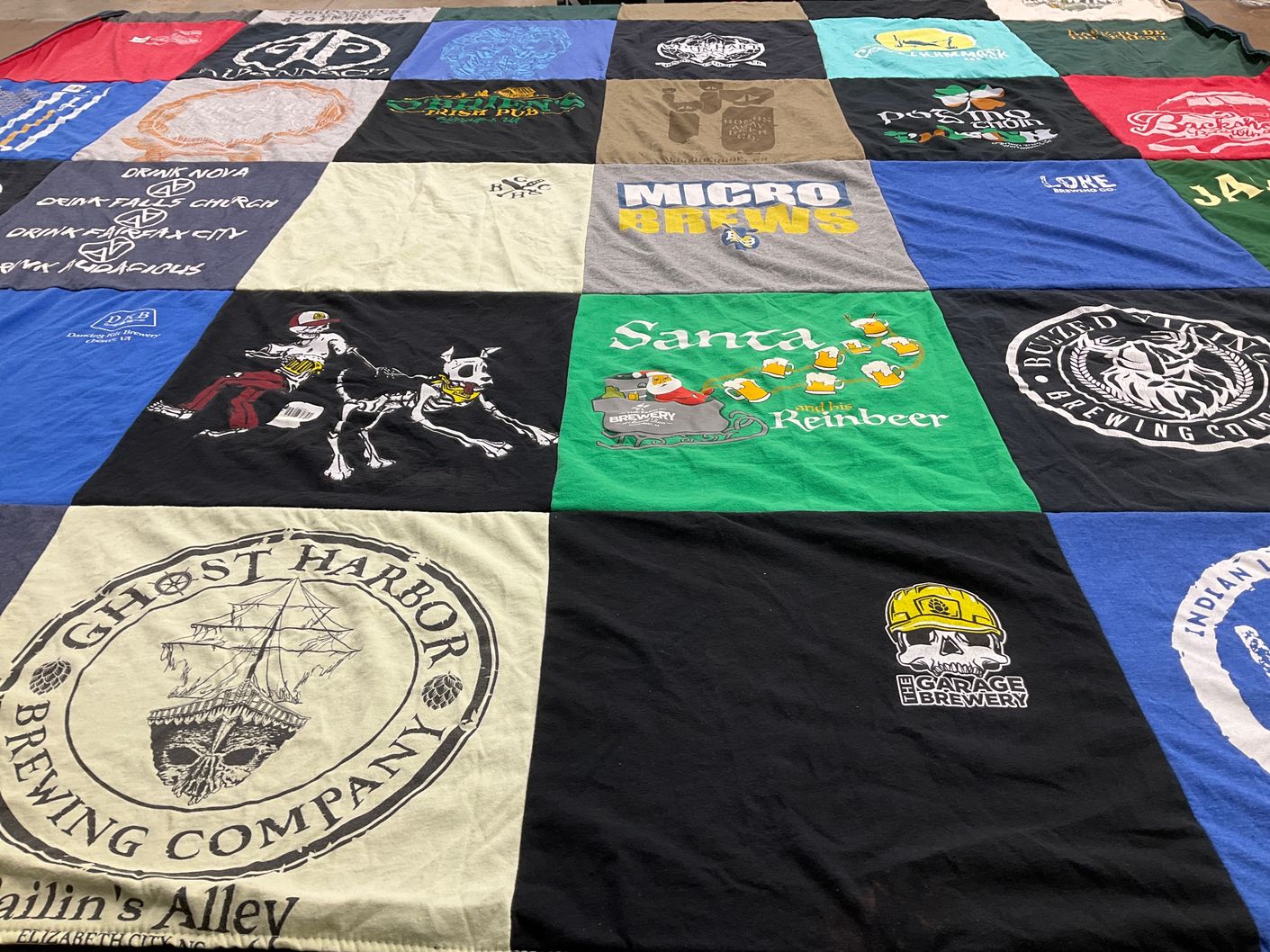 T-shirt quilt with breweries, craft beer themes by mark from VA