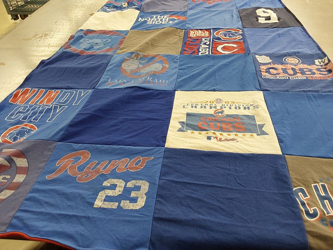 T-shirt quilt featuring chicago cubs baseball by VJ from GA