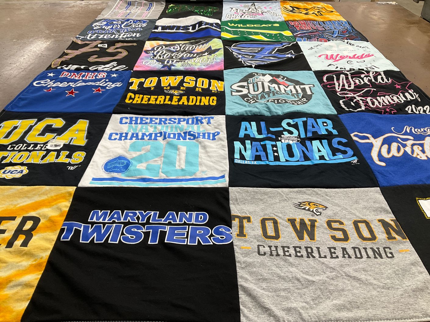 T-shirt quilt featuring maryland twisters by Rae Ann from MD