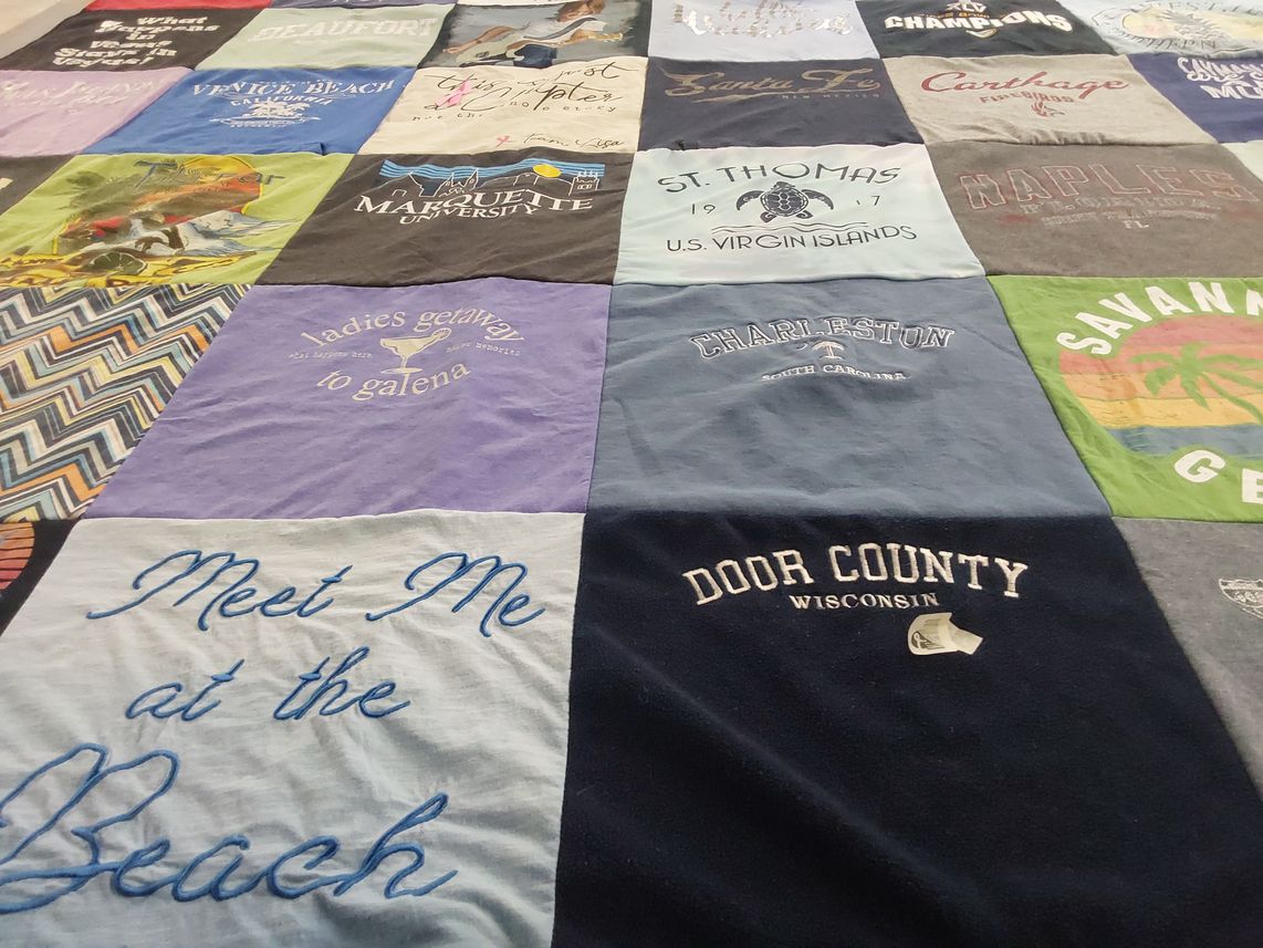 T-shirt quilt from marquette university by Lisa from WI