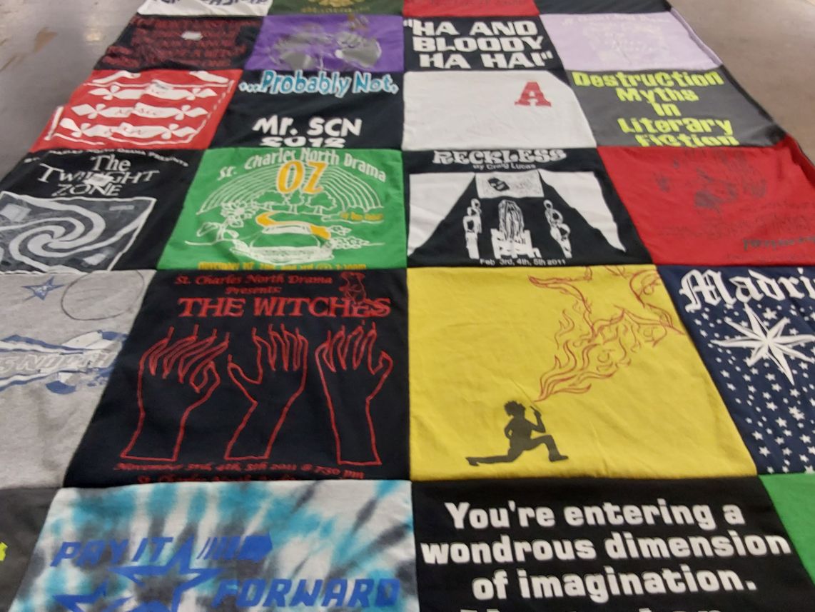 T-shirt quilt from st charles north high school by Thomas from IL