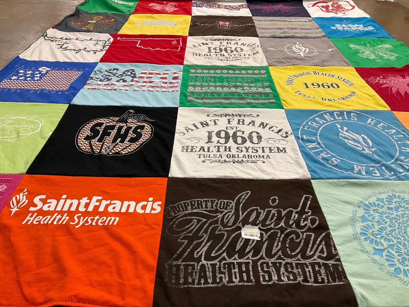T-shirt quilt from saint francis high school by Jonette from OK