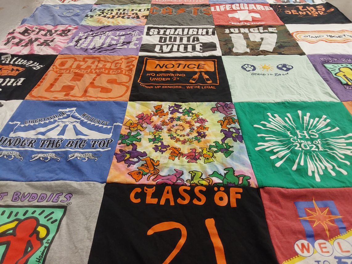 T-shirt quilt from libertyville high school by Kathleen from IL