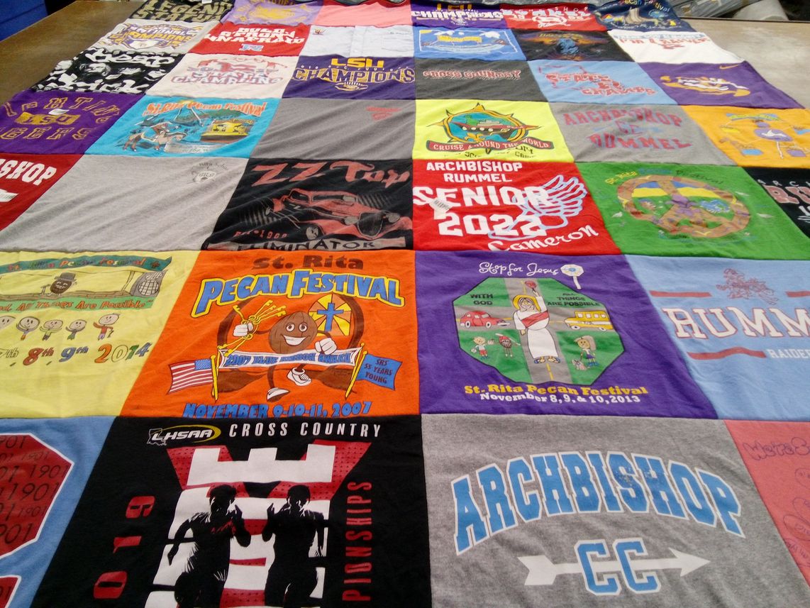 T-shirt quilt featuring archbishop rummel raiders by Stacey from LA