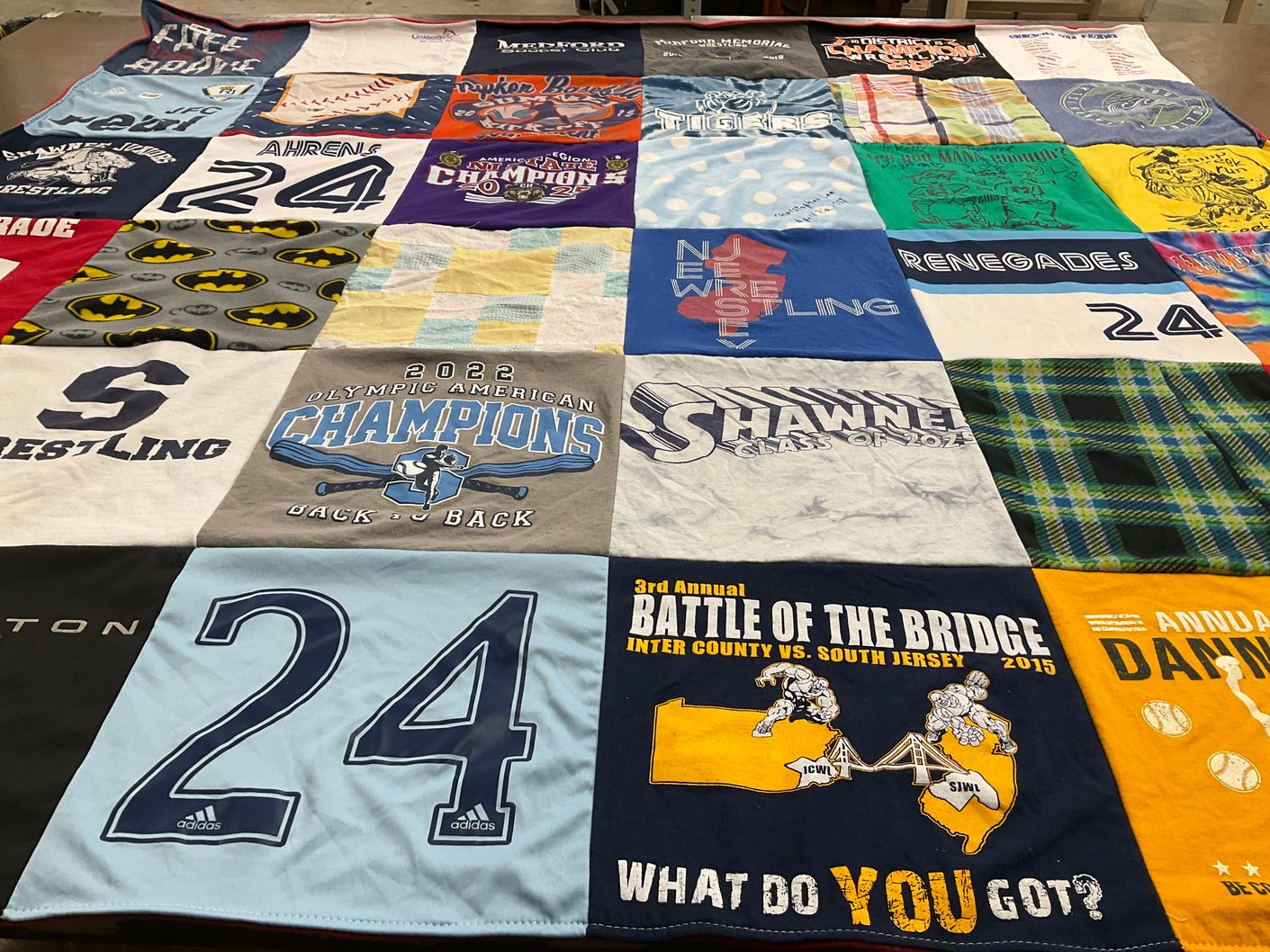 T-shirt quilt featuring shawnee high school wrestling by Nicole from NJ