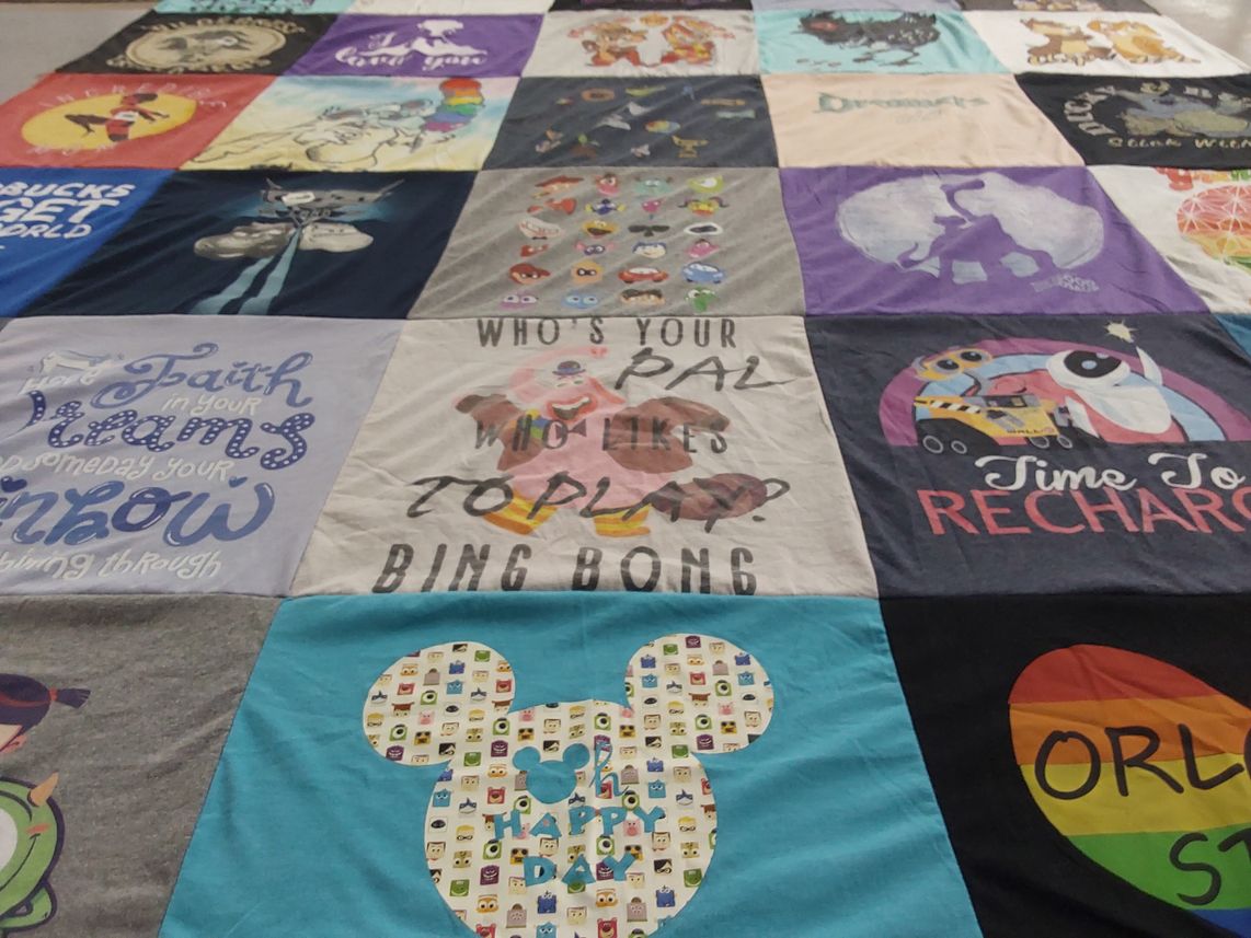 T-shirt quilt with disney, animation themes by Jessica  from FL