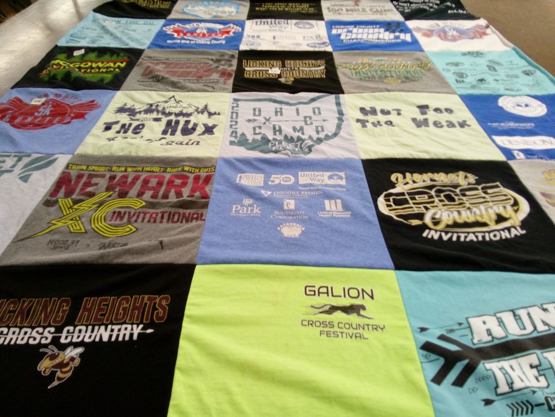 T-shirt quilt featuring newark cross country team, licking heights cross country team by Brandy from OH