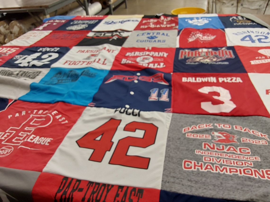 T-shirt quilt featuring parsippany football, central cougars by Donelle from NJ