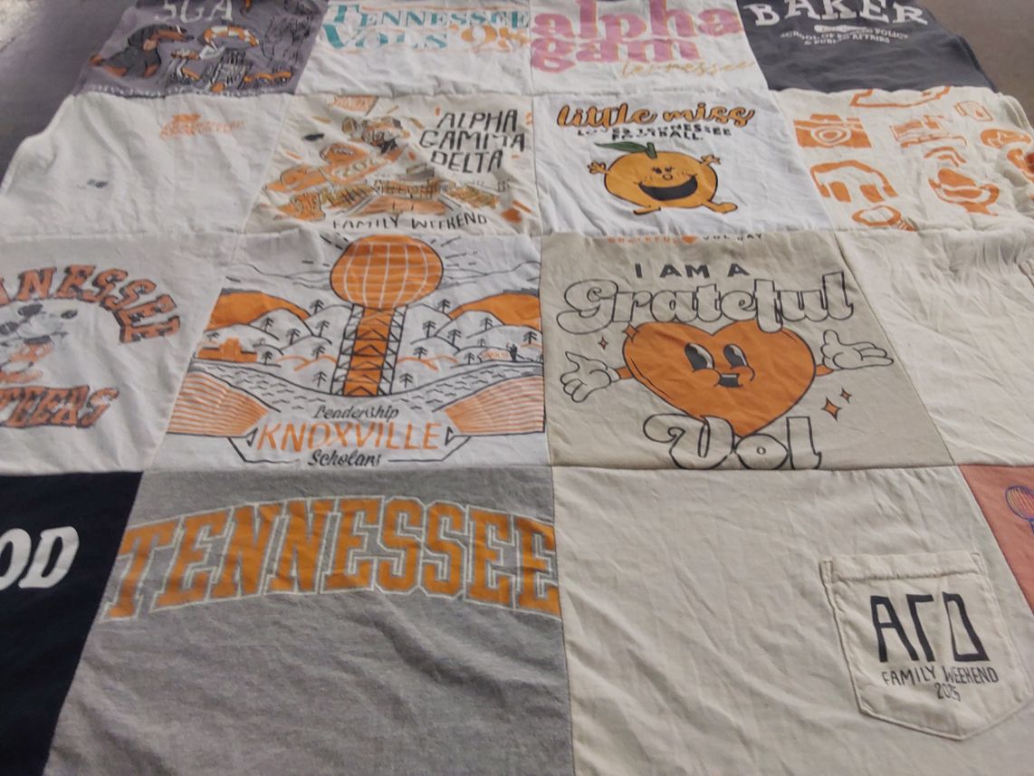 T-shirt quilt from university of tennessee by Maddie from TN