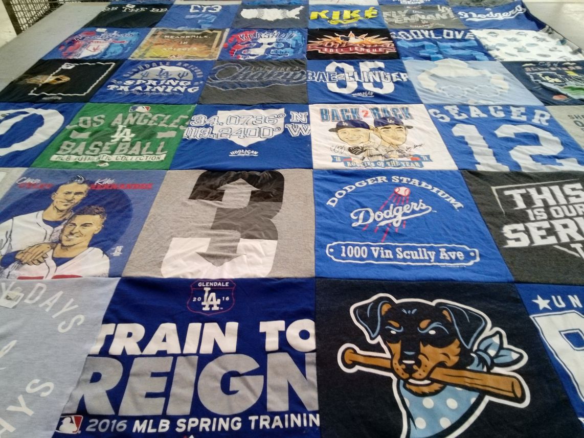 T-shirt quilt featuring los angeles dodgers by Scott from UT