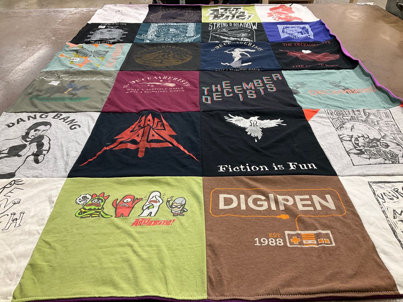 T-shirt quilt from digipen institute of technology by Kelley from WA
