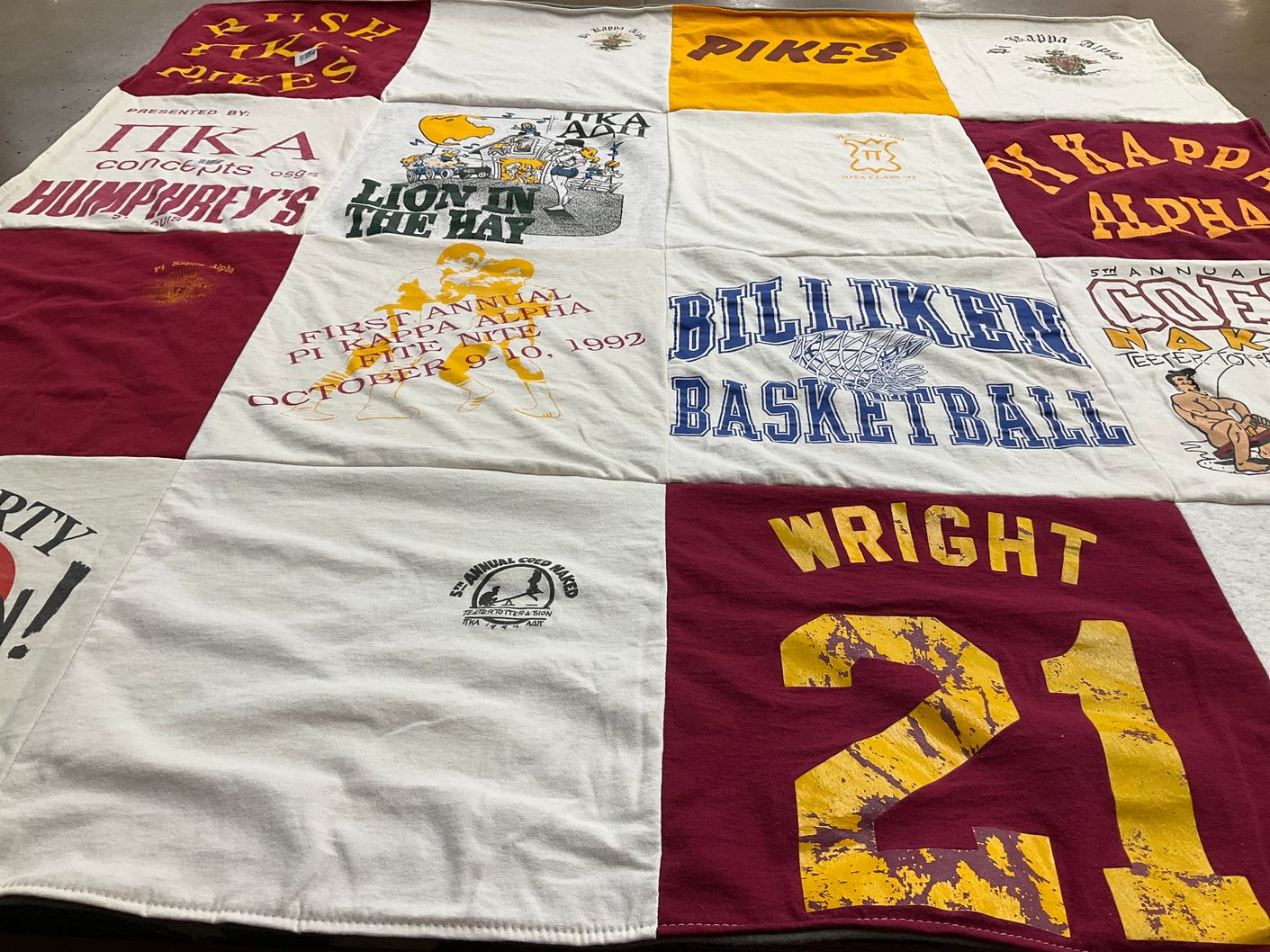 T-shirt quilt from saint louis university by Jeff from MO