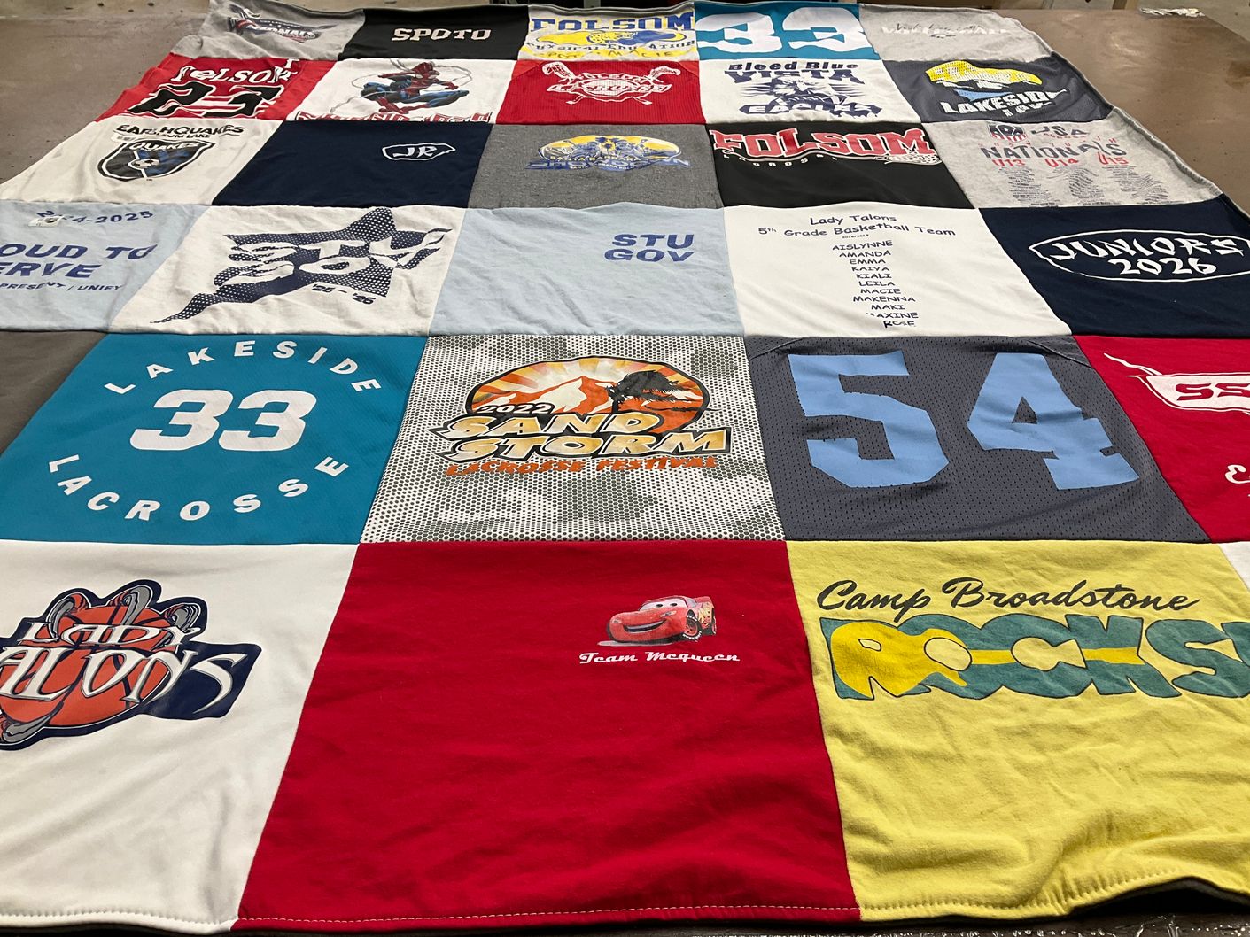 T-shirt quilt featuring lady talons basketball team by Mindy from CA