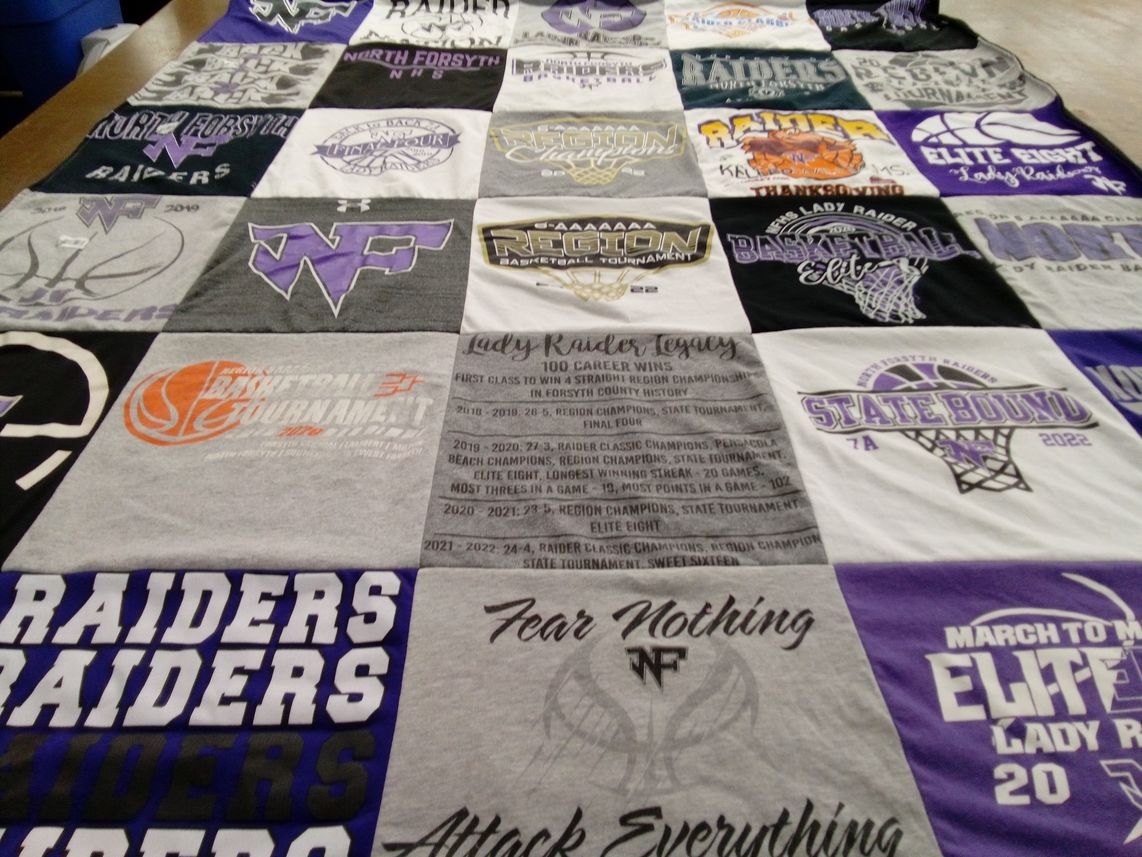 T-shirt quilt featuring north forsyth raiders by Madeline from GA