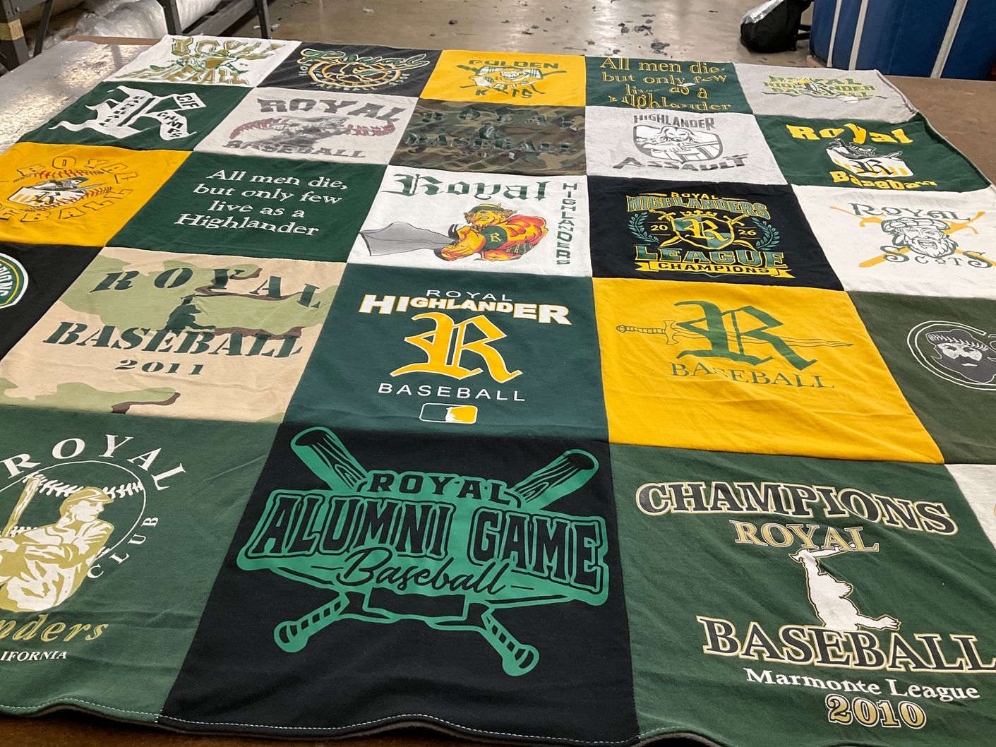 T-shirt quilt from royal high school by Daniel from CA