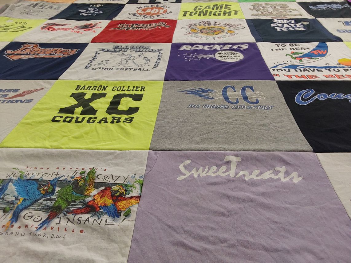T-shirt quilt from barron collier high school by Erin from FL