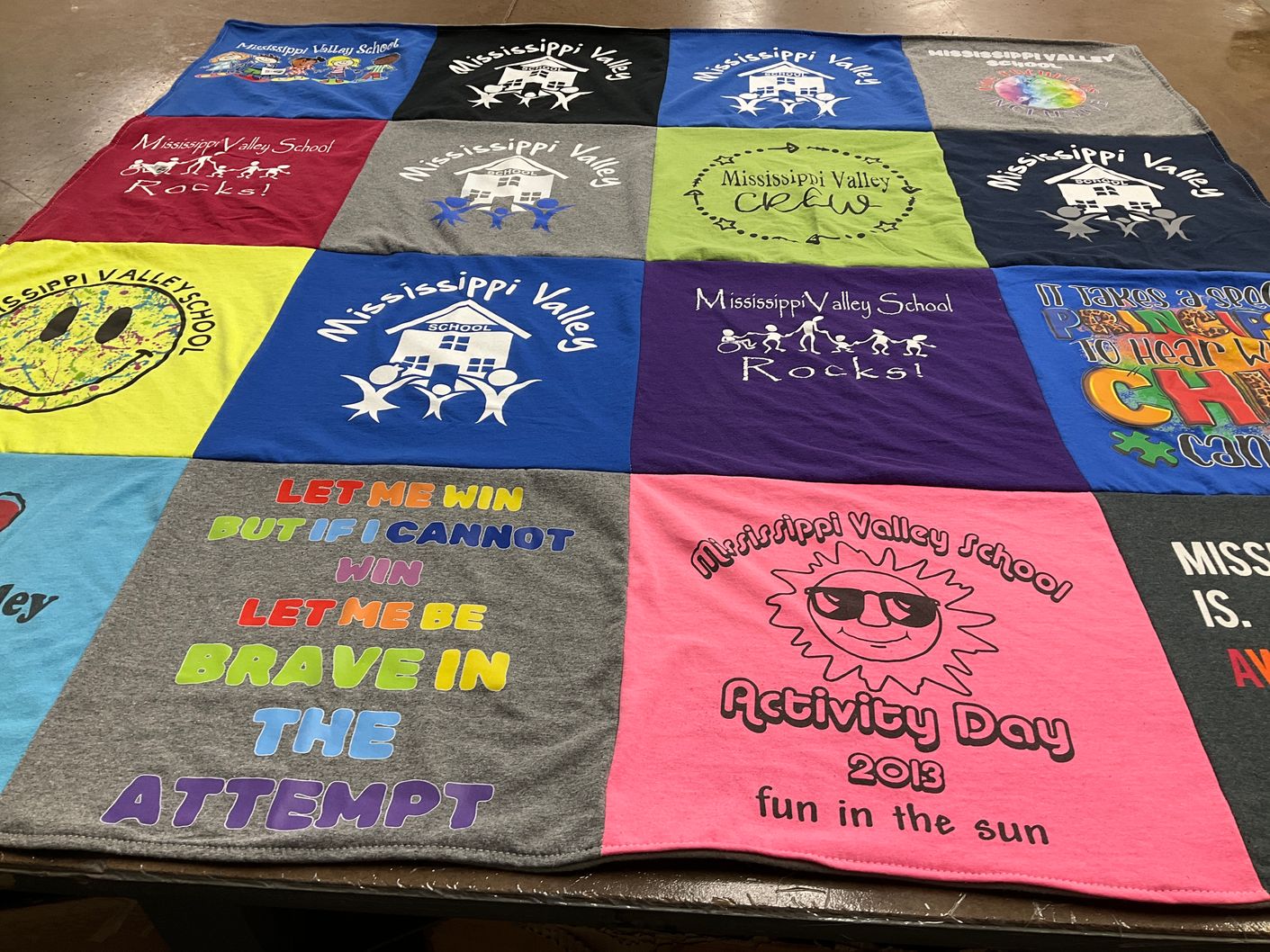 T-shirt quilt from mississippi valley school by Connie from MO