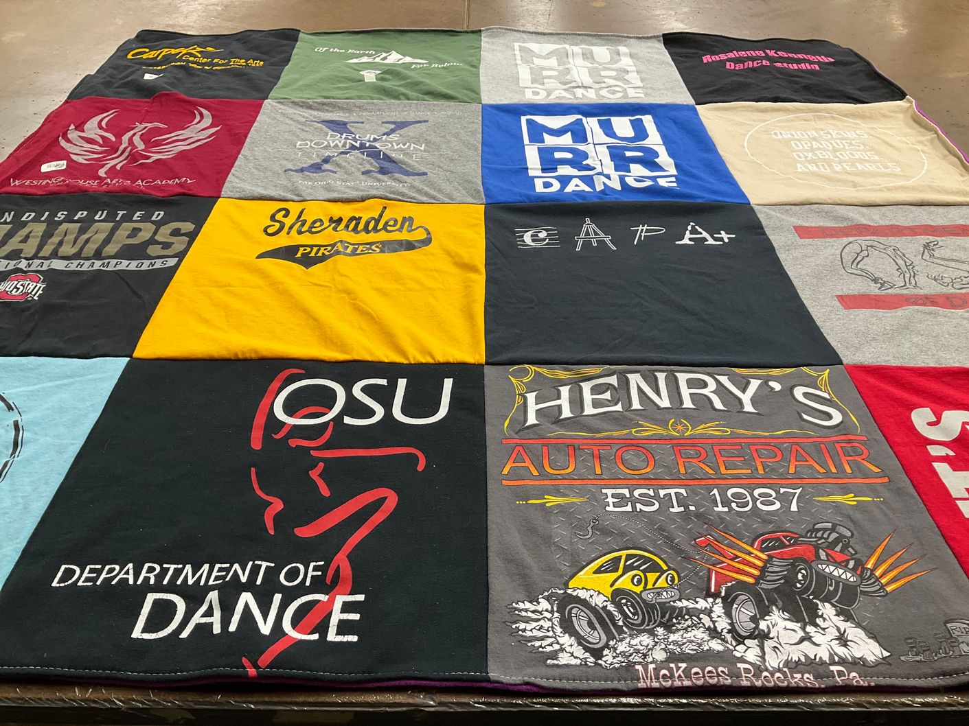 T-shirt quilt featuring sheraden pirates by Heidi from PA