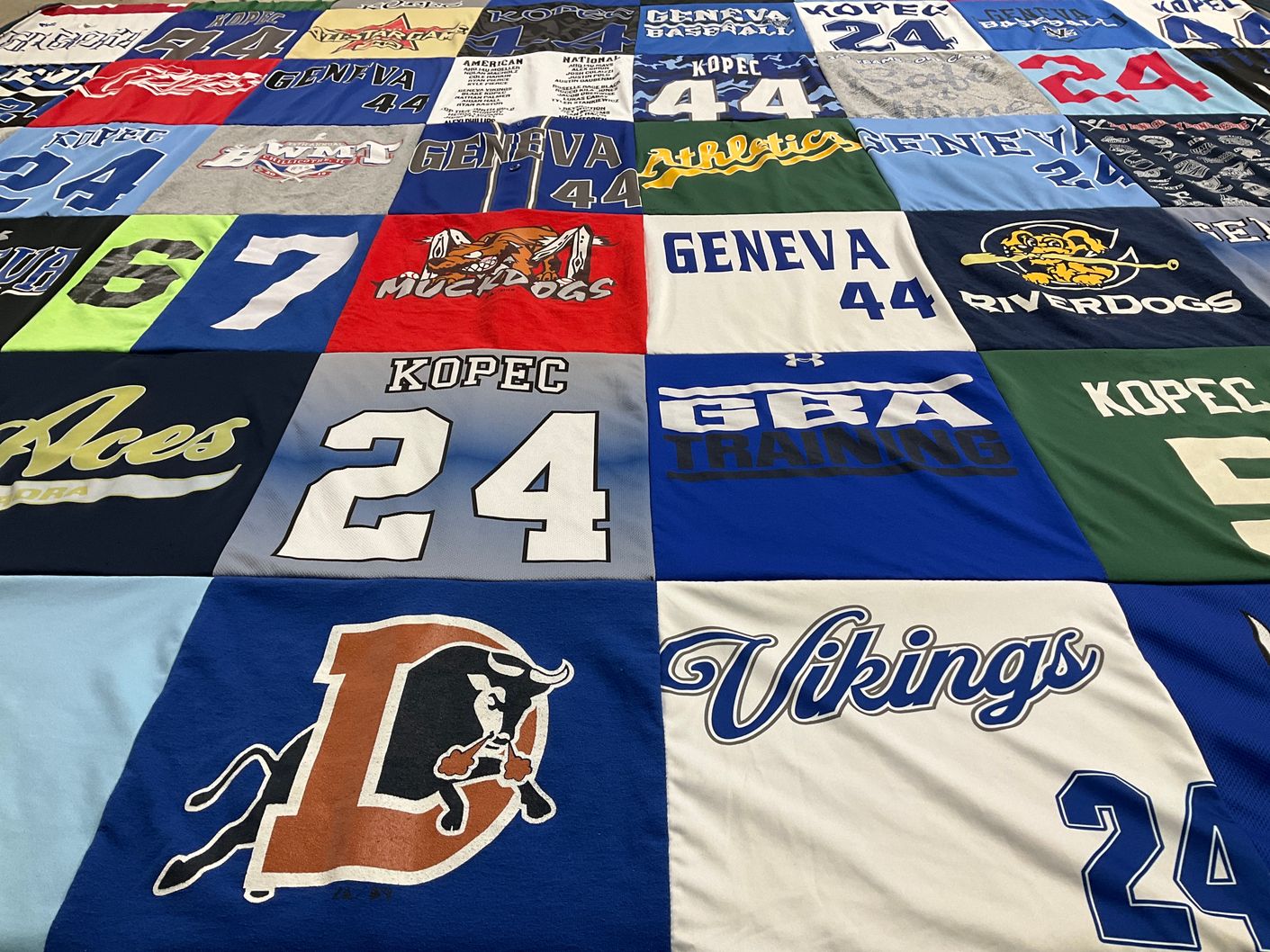 T-shirt quilt from geneva high school by Kim from IL