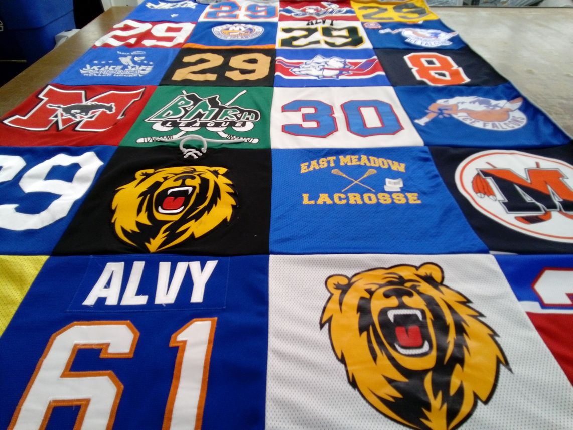 T-shirt quilt featuring east meadow lacrosse by Randye from NY