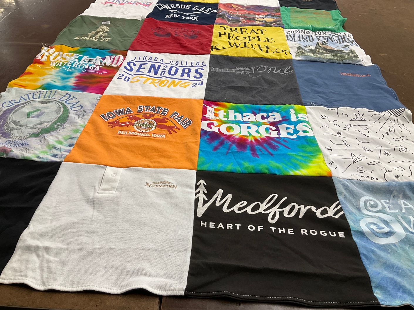 T-shirt quilt from ithaca college by Tina from CA