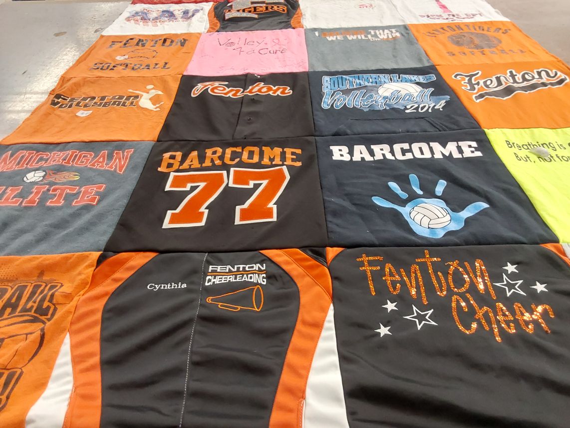 T-shirt quilt from fenton high school by rolanda from MI